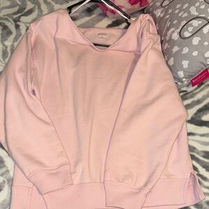Hollister women’s off the shoulder Light Pink Sweatshirt